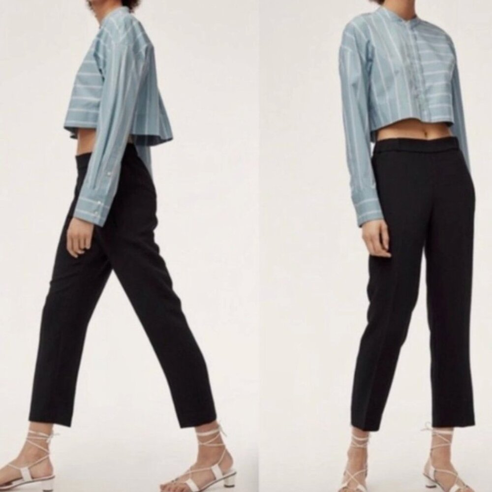 Aritzia Wilfred Darontal Cropped Crepe Dress Pant Trousers So Comfortable! Sz 6